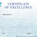 Barracudas Swim Club Certificate